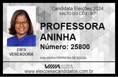 Candidato PROFESSORA ANINHA 2024 - SALTO DO CÉU - Eleições