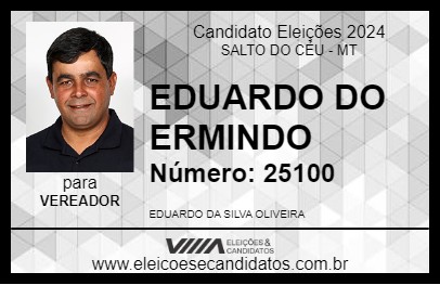 Candidato EDUARDO DO ERMINDO 2024 - SALTO DO CÉU - Eleições