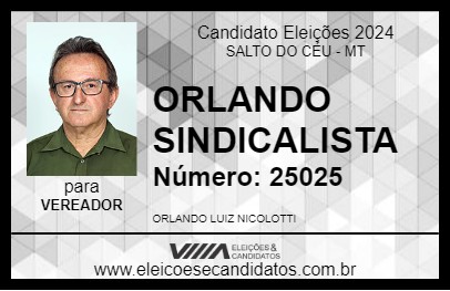 Candidato ORLANDO SINDICALISTA 2024 - SALTO DO CÉU - Eleições