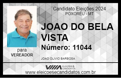 Candidato JOAO DO BELA VISTA 2024 - POXORÉU - Eleições