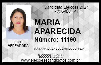 Candidato MARIA APARECIDA 2024 - POXORÉU - Eleições