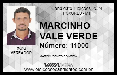 Candidato MARCINHO VALE VERDE 2024 - POXORÉU - Eleições