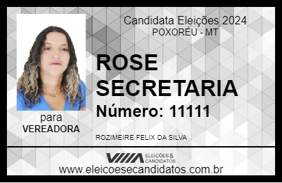 Candidato ROSE SECRETARIA 2024 - POXORÉU - Eleições