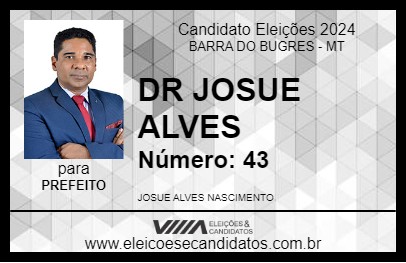 Candidato DR JOSUE ALVES 2024 - BARRA DO BUGRES - Eleições