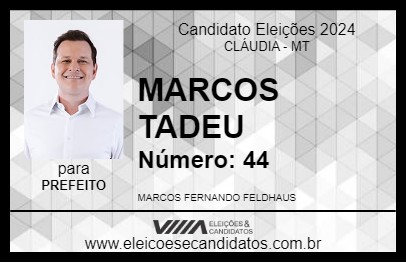 Candidato MARCOS TADEU 2024 - CLÁUDIA - Eleições