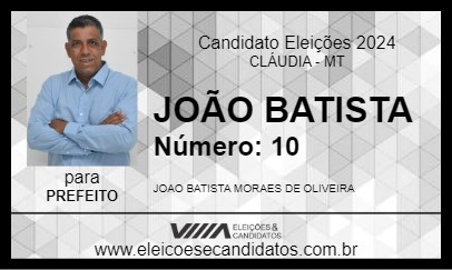 Candidato JOÃO BATISTA 2024 - CLÁUDIA - Eleições