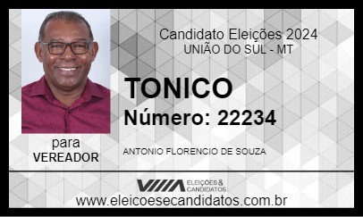 Candidato TONICO 2024 - UNIÃO DO SUL - Eleições