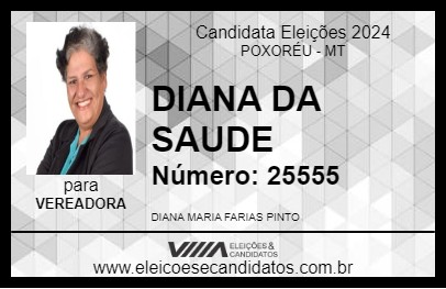 Candidato DIANA DA SAUDE 2024 - POXORÉU - Eleições