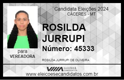 Candidato ROSILDA JURRUPI 2024 - CÁCERES - Eleições