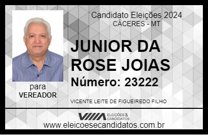 Candidato JUNIOR DA ROSE JOIAS 2024 - CÁCERES - Eleições