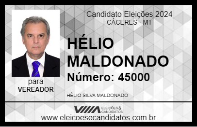 Candidato HÉLIO MALDONADO 2024 - CÁCERES - Eleições