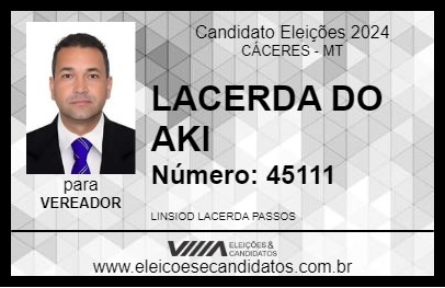 Candidato LACERDA DO AKI 2024 - CÁCERES - Eleições