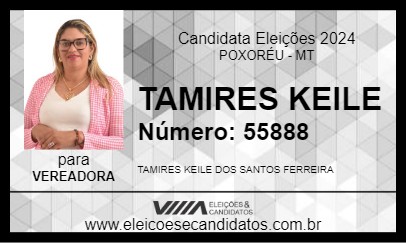 Candidato TAMIRES KEILE 2024 - POXORÉU - Eleições