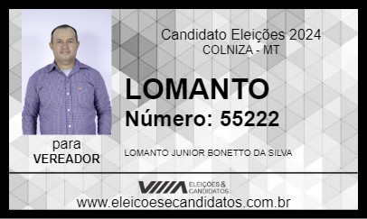 Candidato LOMANTO 2024 - COLNIZA - Eleições