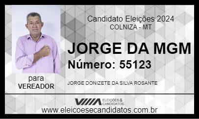 Candidato JORGE DA MGM 2024 - COLNIZA - Eleições