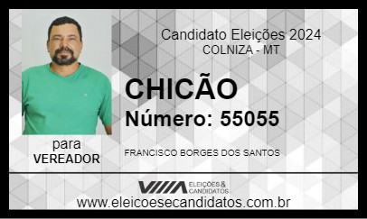 Candidato CHICÃO 2024 - COLNIZA - Eleições