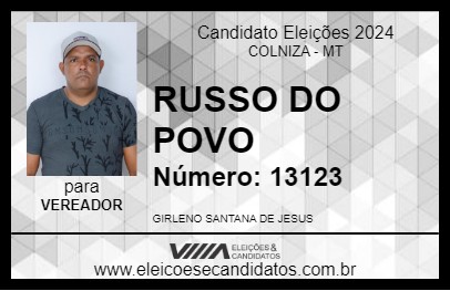 Candidato RUSSO DO POVO 2024 - COLNIZA - Eleições