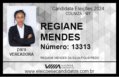 Candidato REGIANE MENDES 2024 - COLNIZA - Eleições