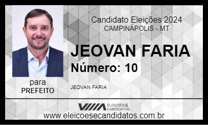 Candidato JEOVAN FARIA 2024 - CAMPINÁPOLIS - Eleições