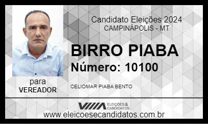 Candidato BIRRO PIABA 2024 - CAMPINÁPOLIS - Eleições