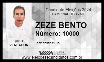 Candidato ZEZE BENTO 2024 - CAMPINÁPOLIS - Eleições