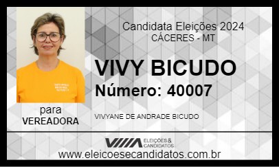 Candidato VIVY BICUDO 2024 - CÁCERES - Eleições