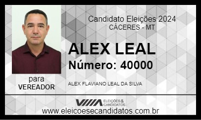 Candidato ALEX LEAL 2024 - CÁCERES - Eleições