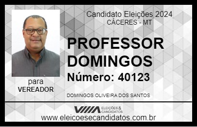 Candidato PROFESSOR DOMINGOS 2024 - CÁCERES - Eleições