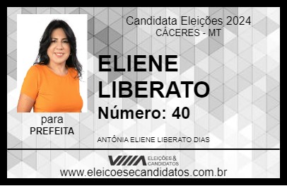 Candidato ELIENE LIBERATO 2024 - CÁCERES - Eleições