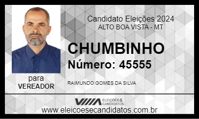 Candidato CHUMBINHO 2024 - ALTO BOA VISTA - Eleições