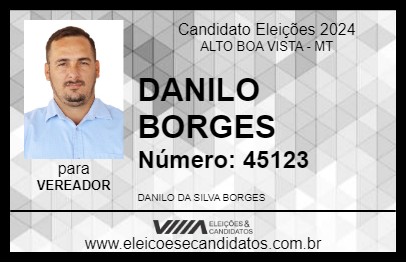 Candidato DANILO BORGES 2024 - ALTO BOA VISTA - Eleições