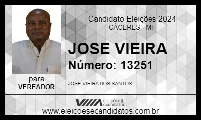 Candidato JOSE VIEIRA 2024 - CÁCERES - Eleições