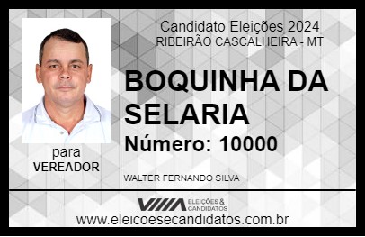 Candidato BOQUINHA DA SELARIA 2024 - RIBEIRÃO CASCALHEIRA - Eleições