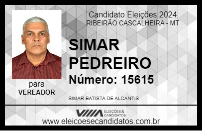 Candidato SIMAR PEDREIRO 2024 - RIBEIRÃO CASCALHEIRA - Eleições