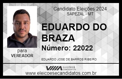 Candidato EDUARDO DO BRAZA 2024 - SAPEZAL - Eleições