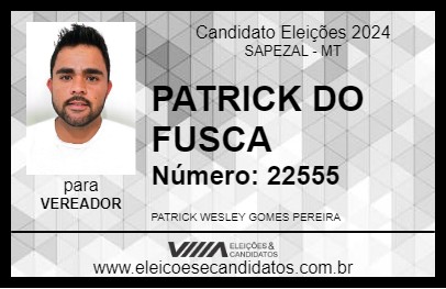 Candidato PATRICK DO FUSCA 2024 - SAPEZAL - Eleições