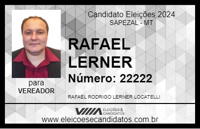 Candidato RAFAEL LERNER 2024 - SAPEZAL - Eleições