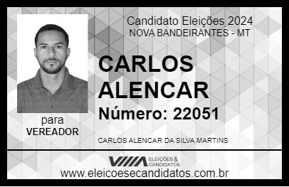 Candidato CARLOS ALENCAR 2024 - NOVA BANDEIRANTES - Eleições