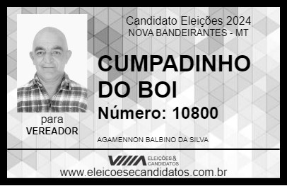 Candidato CUMPADINHO DO BOI 2024 - NOVA BANDEIRANTES - Eleições