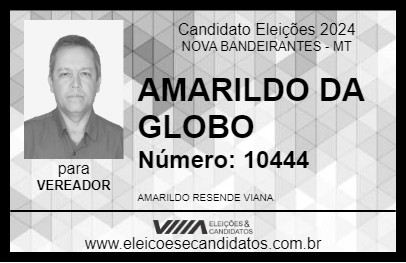 Candidato AMARILDO DA GLOBO 2024 - NOVA BANDEIRANTES - Eleições