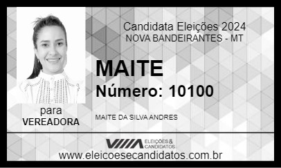 Candidato MAITE 2024 - NOVA BANDEIRANTES - Eleições