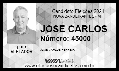 Candidato JOSE CARLOS 2024 - NOVA BANDEIRANTES - Eleições