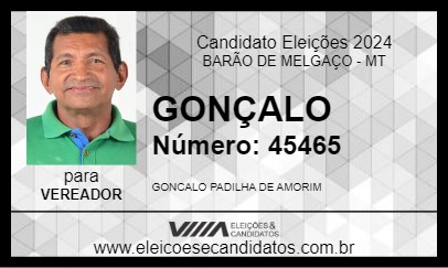 Candidato GONÇALO 2024 - BARÃO DE MELGAÇO - Eleições