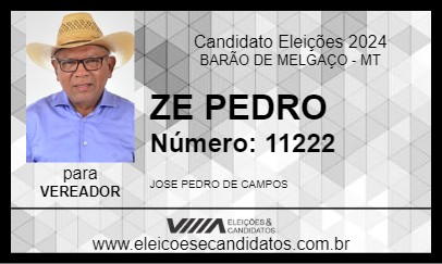 Candidato ZE PEDRO 2024 - BARÃO DE MELGAÇO - Eleições