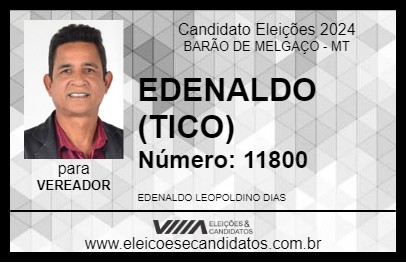 Candidato EDENALDO (TICO) 2024 - BARÃO DE MELGAÇO - Eleições