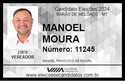 Candidato MANOEL MOURA 2024 - BARÃO DE MELGAÇO - Eleições