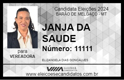 Candidato JANJA DA SAUDE 2024 - BARÃO DE MELGAÇO - Eleições