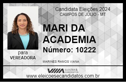 Candidato MARI DA ACADEMIA 2024 - CAMPOS DE JÚLIO - Eleições