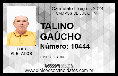 Candidato TALINO GAÚCHO 2024 - CAMPOS DE JÚLIO - Eleições