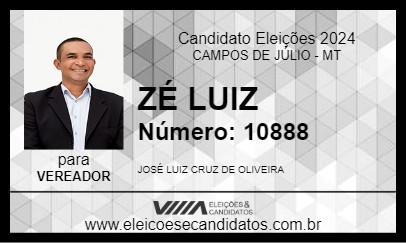 Candidato ZÉ LUIZ 2024 - CAMPOS DE JÚLIO - Eleições